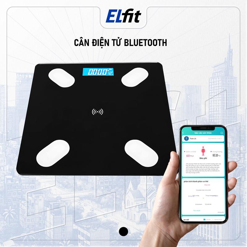 Cân Sức Khỏe Điện Tử Thông Min Kèm Pin Phân Tích Chỉ Số Cơ Thể Kết Nối Bluetooth Kiểu Dáng Hiện Đại Nhỏ Gọn Nhiều phép đo thành phần cơ thể 1