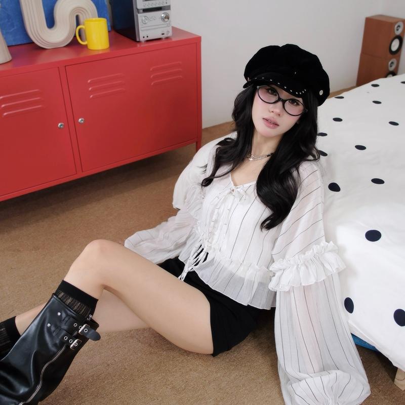 (TẶNG QUÂY) Áo Babydoll Bồng Bềnh Tay Nhún Bèo Chất Tơ Cao Cấp - Minipie