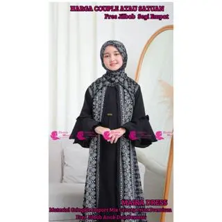 Gamis Couple Ibu Dan Anak Ceruty Etnik  ( HARGA SATUAN ) Gamis Couple Ibu Anak Cringkle Airflow Gamis Terbaru Ceruty Babydoll Print Armany Import Perempuan Terbaru Crinkle Import Mix Ceruty Print Premium Busui dan Wudhu Friendly Free Kerudung Segi Empat 7