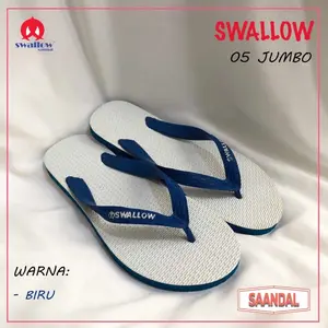Sandal Jepit Karet Pria Swallow Putih Super 05 Ukuran Jumbo Original 43 44 45 46 47