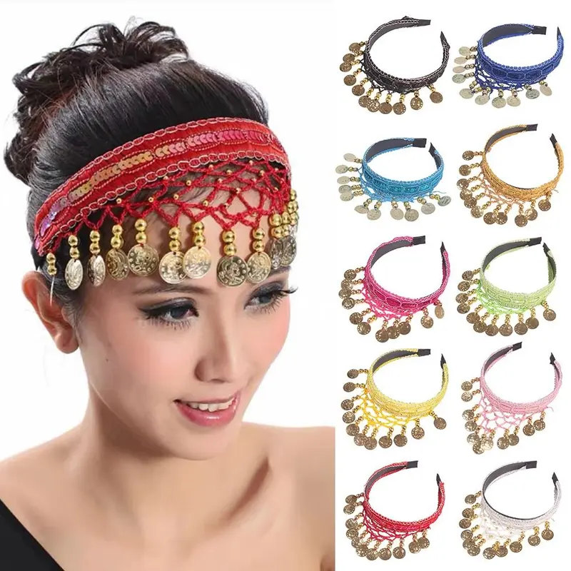 Women's Bohemian Metallic Tassel Hair Cuff Headband - Gold Chain Party Head Piece - One Size