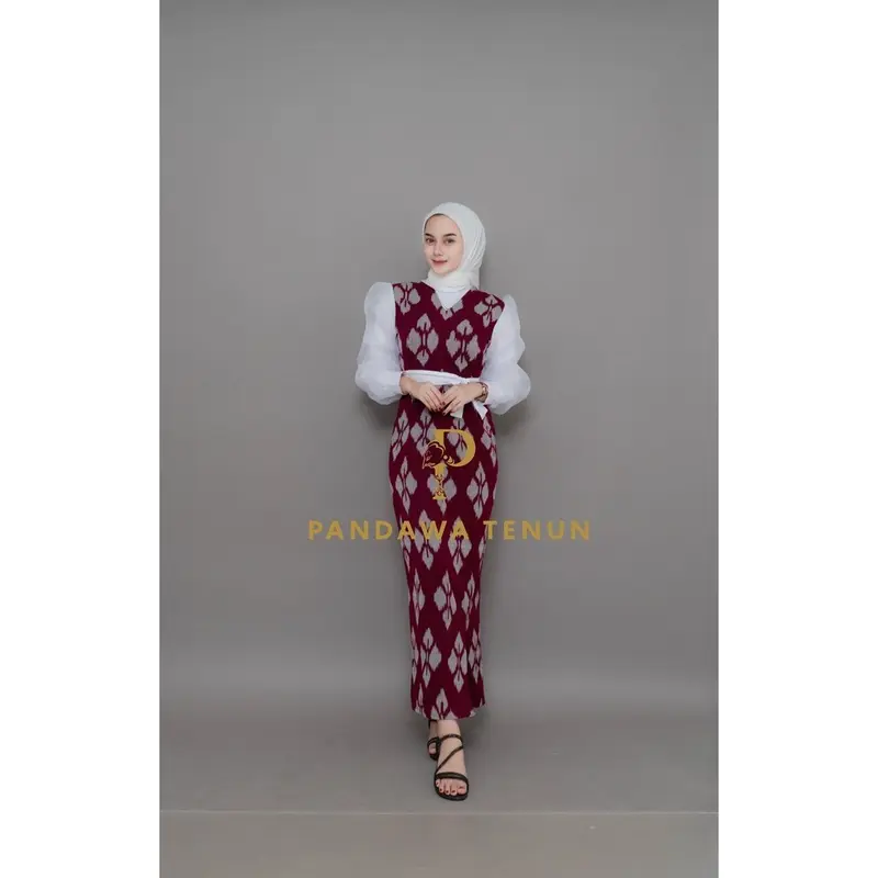 PANDAWA BAJU TENUN NEW PADMA COUPLE RED batik 3