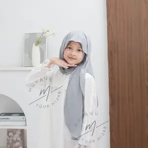 Mleyot Hijab Instan Pashmina Anak Inner Jersey Premium Usia 4-10 Tahun Material Spandex Ukuran 140x50 Cm Model Simple Elegant