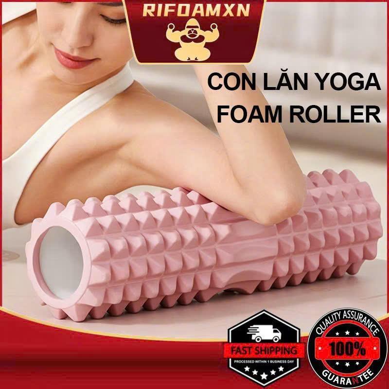 Con lăn Yoga Massage Foarm Roller, Ống Trụ Lăn Xốp Thể Thao Giãn Cơ Có Gai Roam…