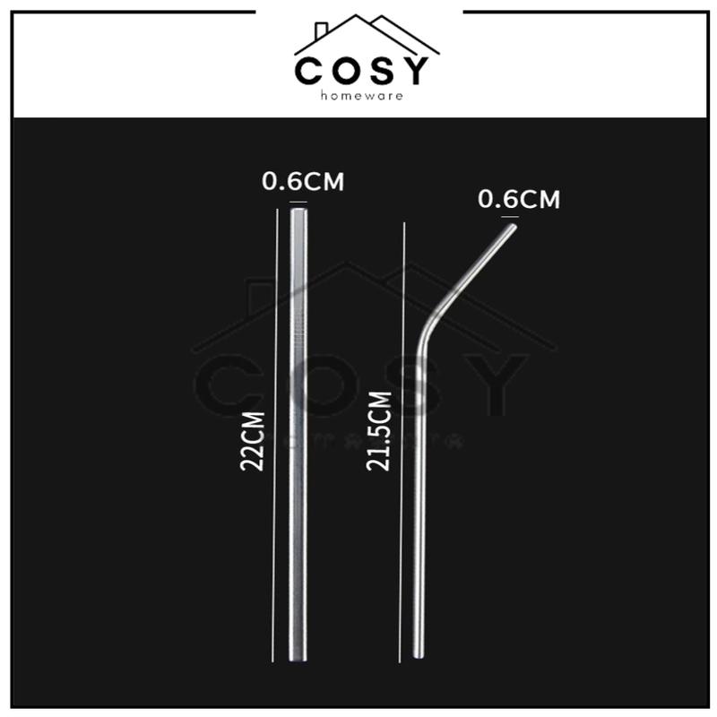 Product Introduction of COSY Sedotan Lengkung Lurus Stainless Steel Sedotan Ramah Lingkungan Straw Reuseable Eco Friendly Serbaguna Anti Karat Plastik 27