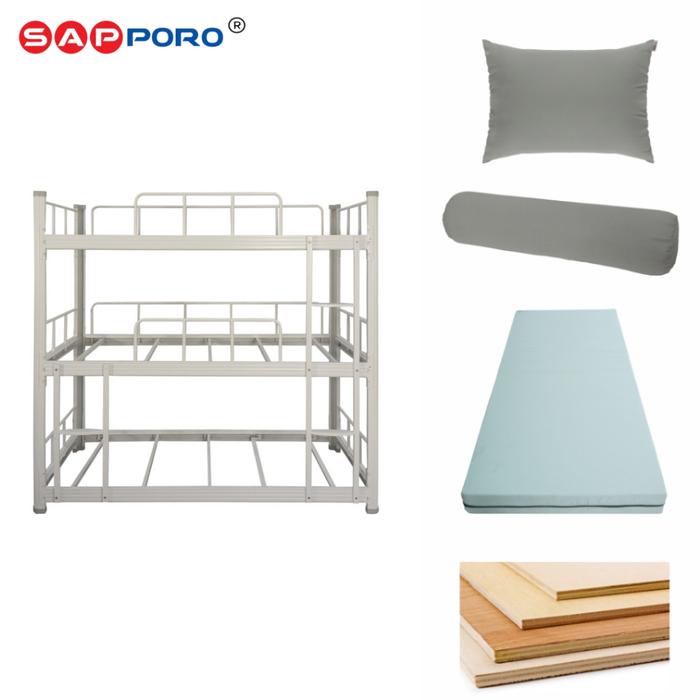 Gambar SAPPORO ARIDA SET - Ranjang Susun Besi 3 Tingkat | Divan Susun 3 Tingkat - H180 - White dari Sapporo Furniture Online Kab. Bogor 4 Tokopedia