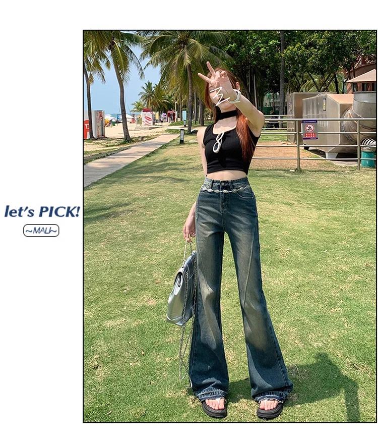 Product Introduction of Celana Jeans Wanita Highwaist Cutbray Jumbo Baggy Pants  Biru - Panjang wide leg jeans high  waist loose jeans  cutbray flare jeans gombrong retro denim outfit 2025 cut bray 001 4