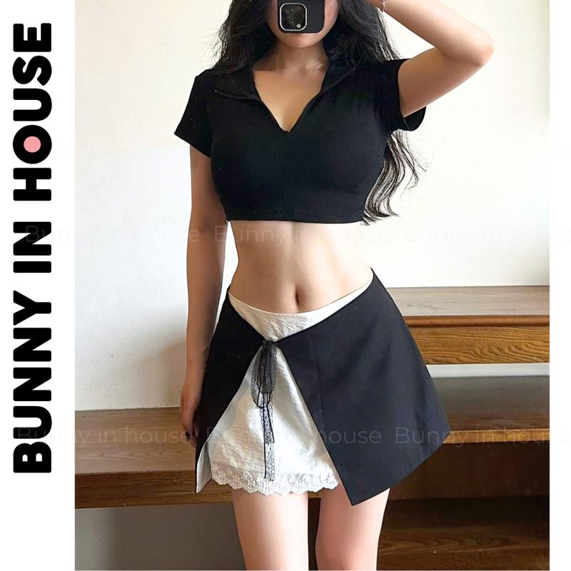 Chân váy Ballet BUNNY IN HOUSE V03 form Ngắn phối ren có quần bảo hộ mini skirt 3