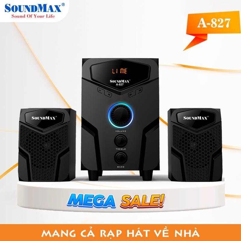Loa máy tính hỗ trợ bluetooth có đèn LED nút xoay SoundMax A-827 | A827 - Loa Nghe Nhạc