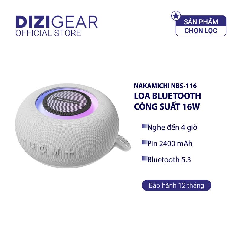 Loa Bluetooth NAKAMICHI NBS-116, BT 5.3, Công Suất 8W*2, Pin 2400 mAh, Nghe Đến 4H