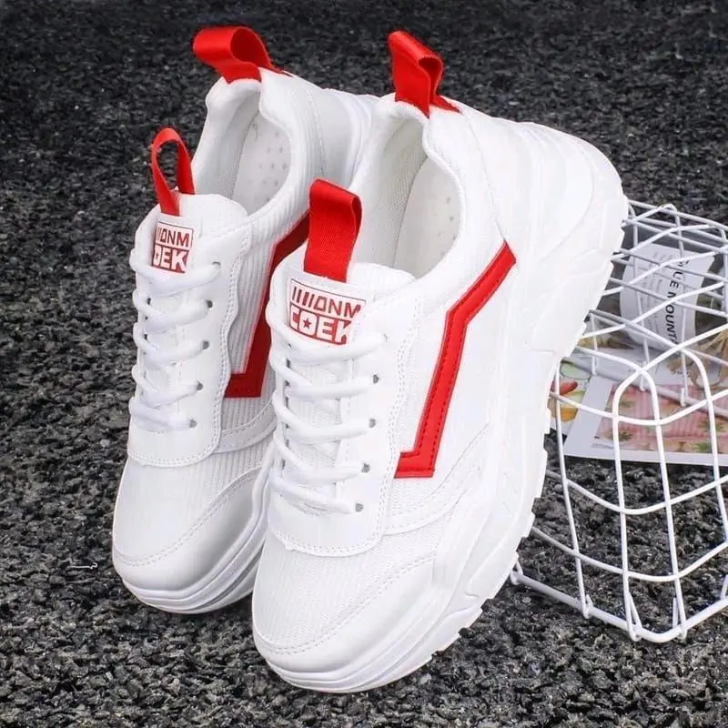 Sepatu Sneakers Wanita Coek Terbaru 2024 BR18 - Korean Style Casual Canvas Karet Kasual Shoe Hitam Putih - Sport, Cewek Sport Cewek Olahraga 1