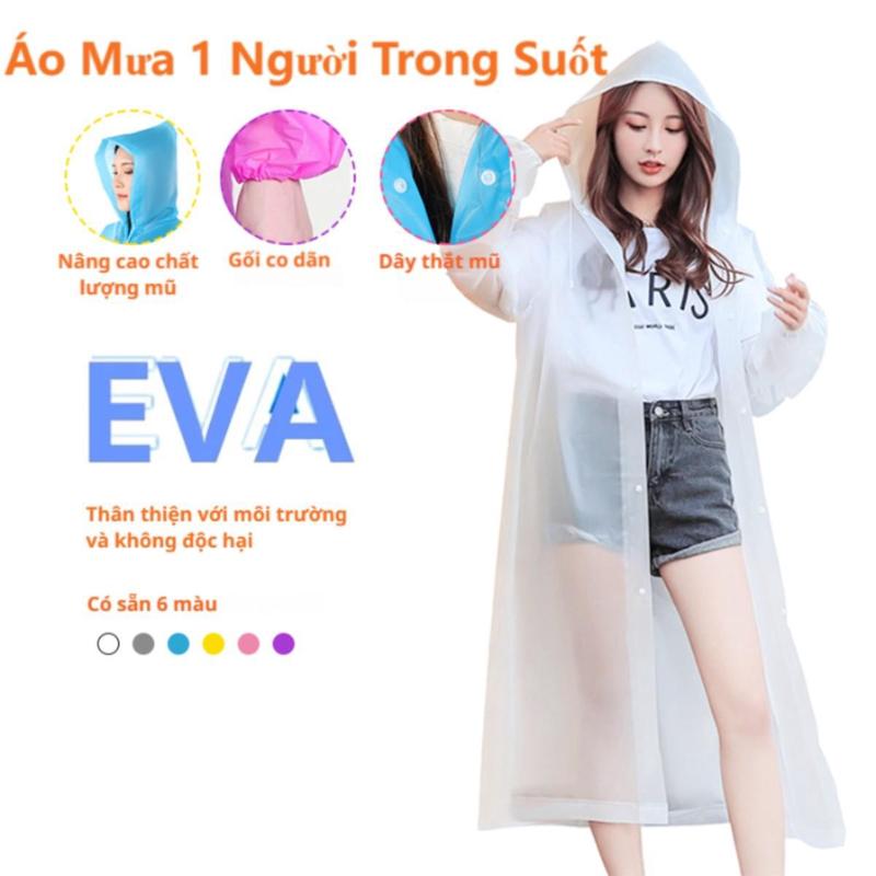 Áo Mưa 1 Người Trong Suốt EVA,Áo Mưa Đi Xe Máy Chống Nước,Áo Mưa Măng Tô,Áo Mưa…