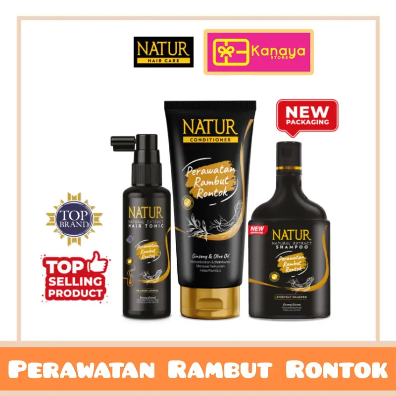 Paket Natur Ginseng Perawatan Rambut Rontok-Rambut Tipis Shampoo Conditioner Shampo Haircare Sampo Rontok vitamin rambut rontok dan kering penumbuh rambut botak 0