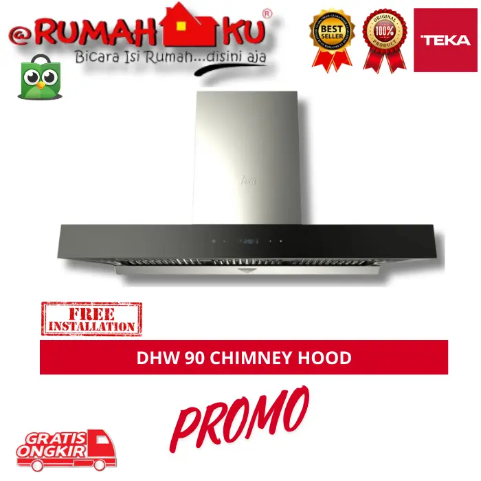 COOKER HOOD TEKA DHW 90 TO WALL CHIMNEY HOOD - PENGHISAP ASAP DAPUR