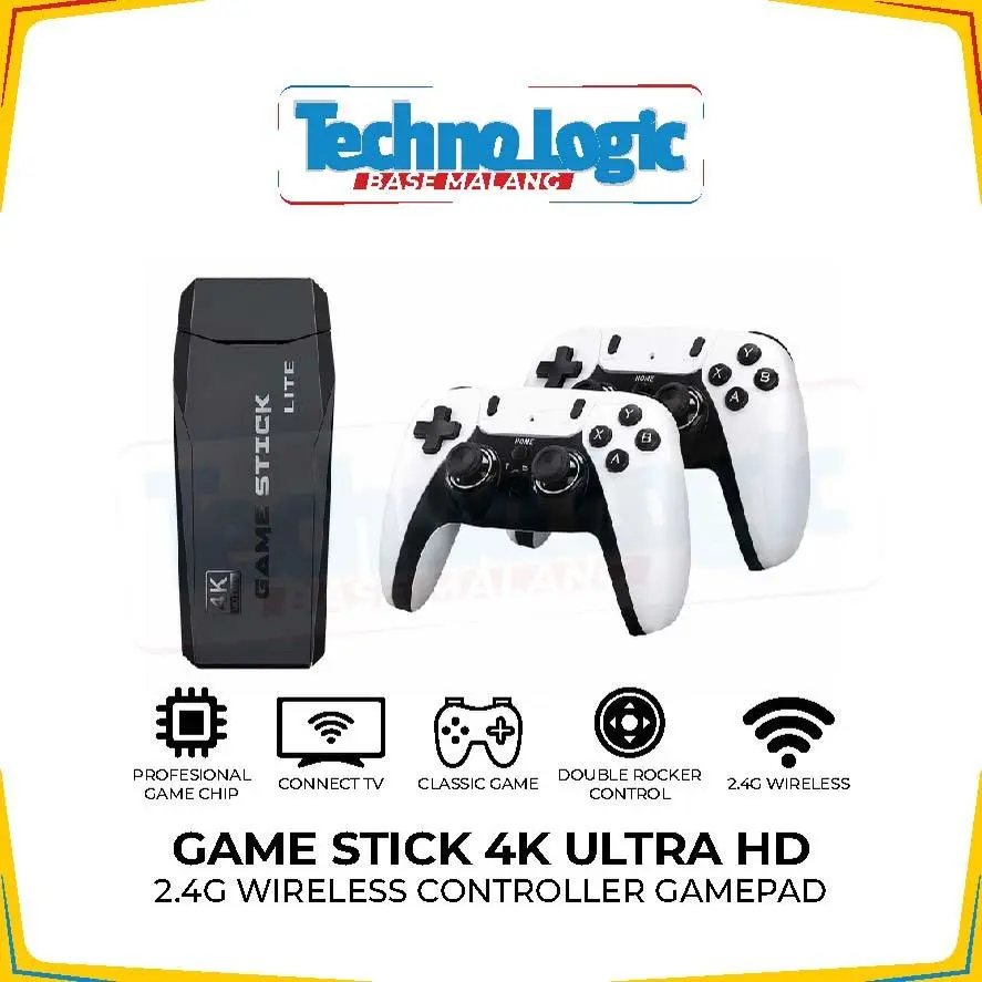 Game Stick 4K UltraHD M8 Pro, Console Portable 20.000 Games HADEEMI, Wireless Controller 2.4GHz, BERGARANSI RESMI - Technologic