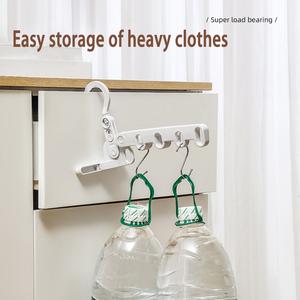 Rak Pengeringan Pakaian, Boleh Dilipat, 5 Lubang, Gantung Dinding, Sesuai untuk Perjalanan, Cangkuk Berputar 360 Darjah, Penyangkut Rumah, Cangkuk, Sesuai untuk Hotel Supplies