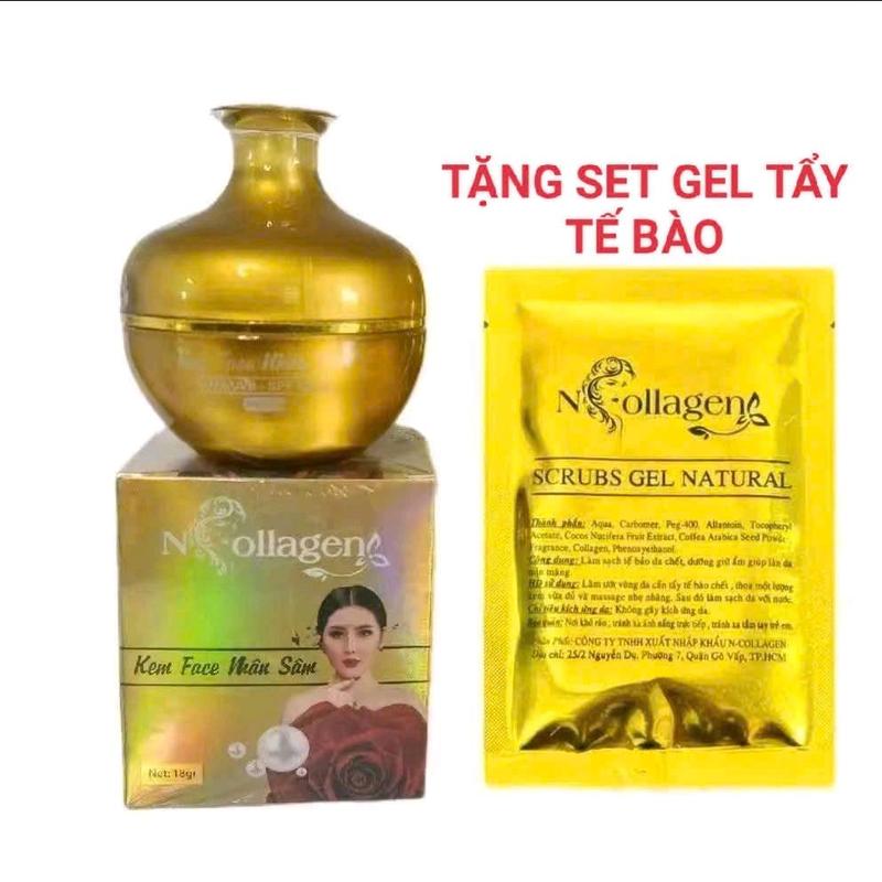 Kem Face Nhân Sâm Vàng Tem Mới Tặng Set Tẩy  Tế Bào chết 18gr
