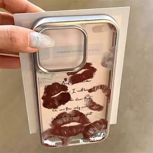 Blissful TPU Case protective “Flame red lips” for iPhone 14 15 Pro MAX 11 13 12 16 Pro XR XS MAX 7 8  S Plus 7Plus 8Plus SE silicone shockproof mobile phone case