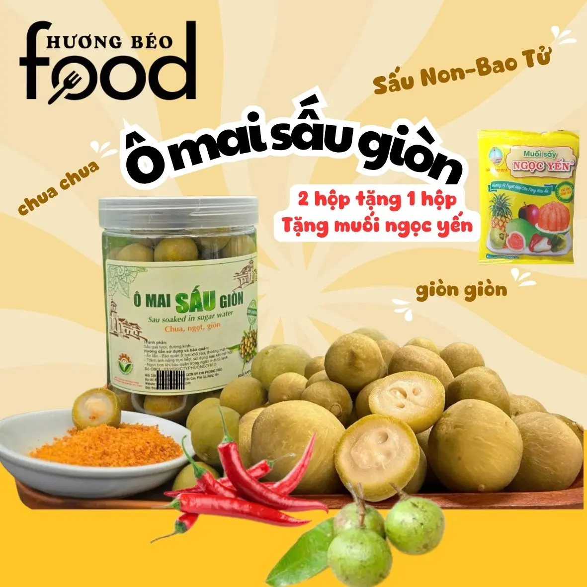 Sấu giòn chua ngọt Hương béo food  + quà tặng