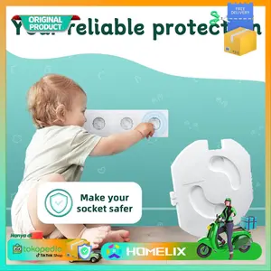 Pengaman Stop Kontak Otomatis Electrick Socket Protection Automatic Penutup Colokan Listrik Baby Safety Socket Cover