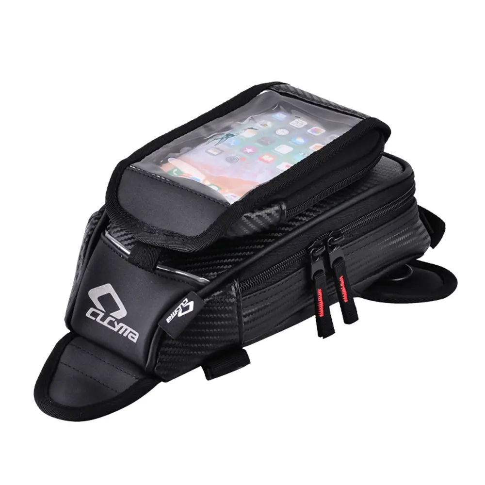 CB-1607 Magnetic Motorcycle Tank Bag and Leg Bag, Convertible Design, Carbon Fiber Look, Storage for Phones