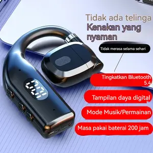 nirkabel headphone Bluetooth satu telinga bass pengurangan kebisingan tahan air rendah latensi headphone