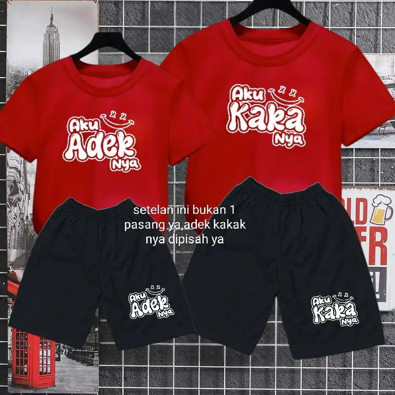 Setelan Kaos Anak Laki-Laki dan Perempuan dengan Sablon Highheat Press Polyflex - Fashion