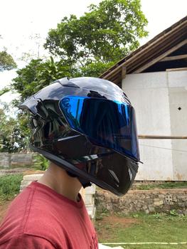Product Review of Helm Full Face Mla  crypton tt course terbaru Soid Glosy Kaca Visor Clear Blue Red Gold/Helm Full Face Terbaru Mla Crypton SNI Original MLA (BISA COD) from C**e 1