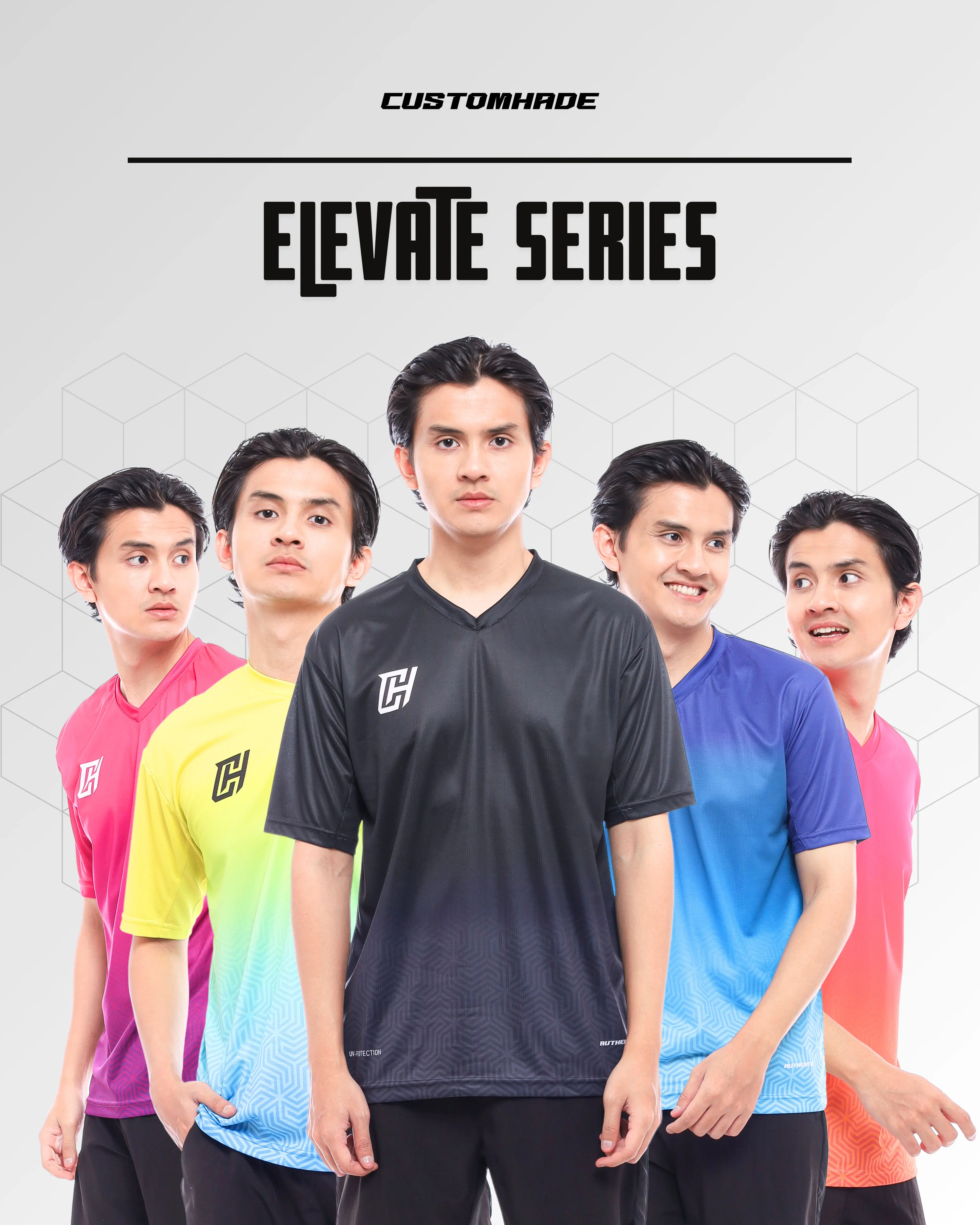 Kaos Jersey Running Baju Olahraga Training Gym Volly Badminton Futsal Tenis Bola Pria Wanita Lengan Pendek Anti Bau Uv Protection Full Printing