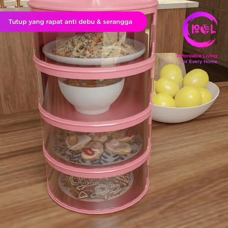 (POL) PAKET RAK MAKANAN 3 IN 1 | Dispenser Beras 10kg + Tudung Saji 4 Susun + Wadah Pengering 3PCS 5