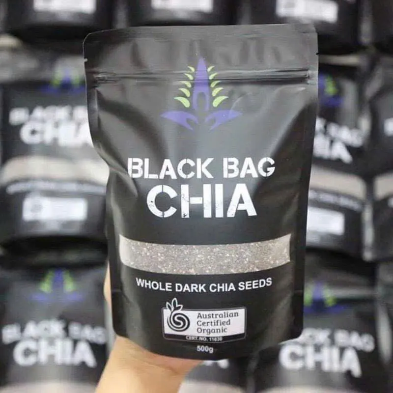Hạt Chia Đen Black Bag Chia 500G - Hạt Chia Túi Đen Organic 80% Chất Xơ Tăng Cường Sức Khỏe Đường Ruột & Tim Mạch