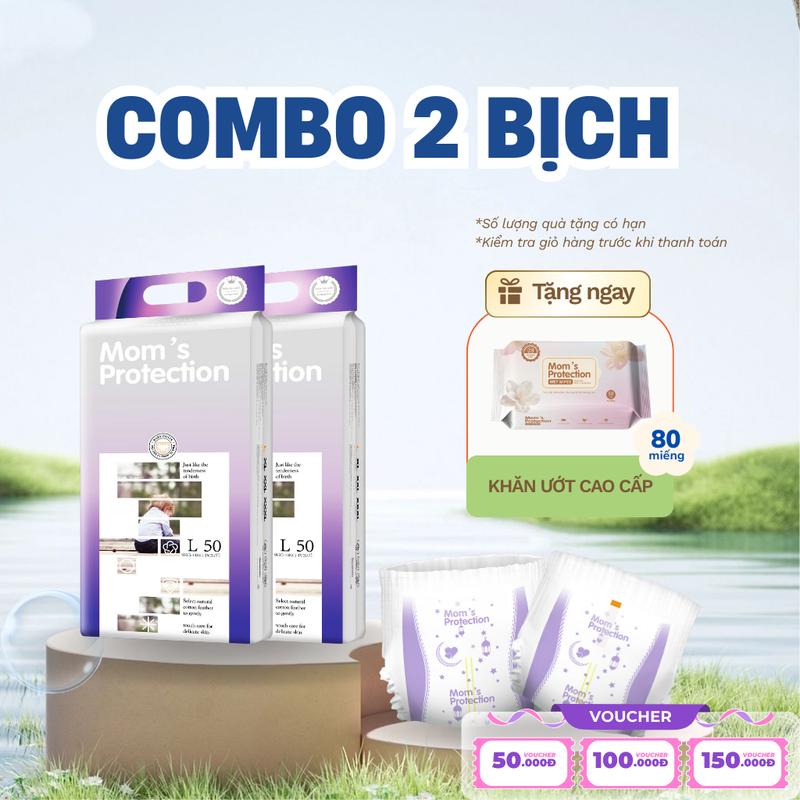 Combo 2 Bịch Giá Tốt Tã Bỉm Dán Quần Mom's Protection cho trẻ em từ 0-3 tuổi - Thương hiệu chính hãng