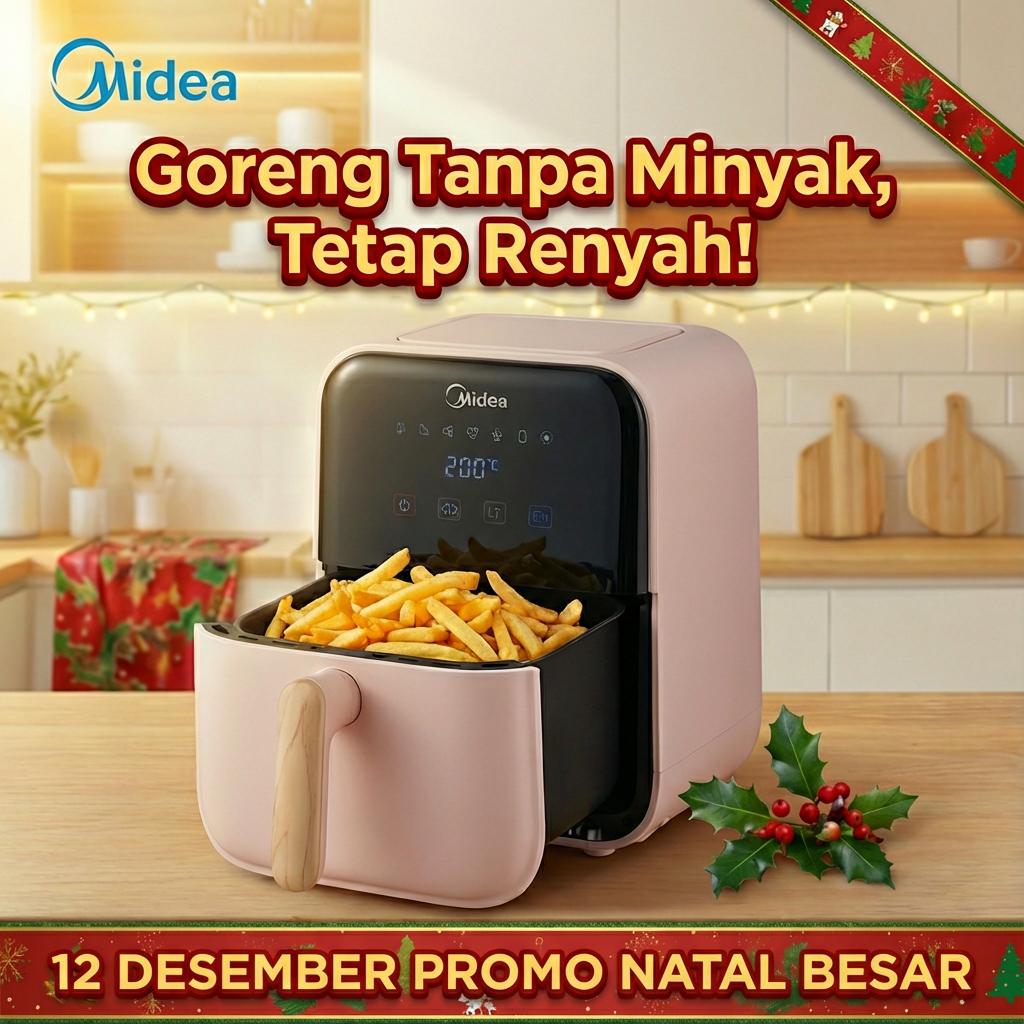 【Promo Ramadan】Midea Air Fryer 650W Hemat Energi Kapasitas Besar 4L Menggoreng Sehat Tanpa Minyak Kontrol Layar LED Timer Aman GARANSI 1 TAHUN 【Promo Ramadan】Midea Air Fryer 650W Hemat Energi Kapasitas Besar 4L Menggoreng Sehat Tanpa Minyak Kontrol Layar LED Timer Aman GARANSI 1 TAHUN