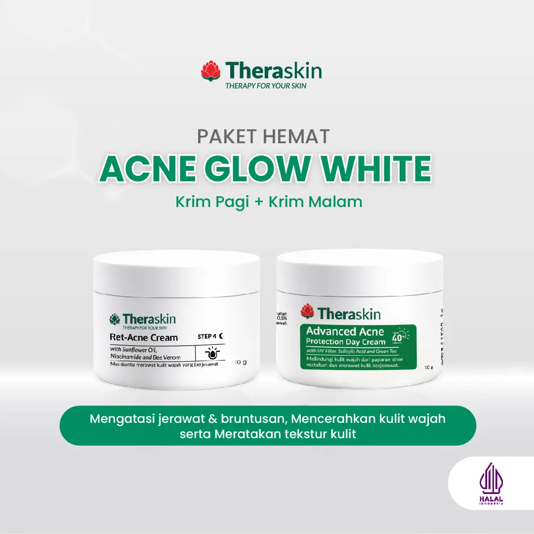 Paket BPOM Hemat Acne Glow White - Untuk Wajah Berjerawat, Memudarkan Noda hitam Bekas Jerawat dan Mencerahkan