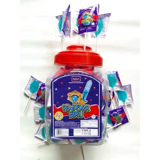 Permen Pendekar biru Toples @100 pcs Candy Food Snacks Makanan 3
