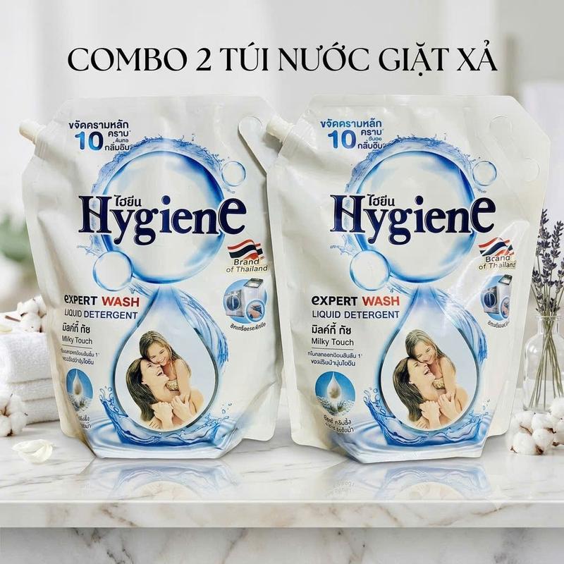 ComBo 2 Túi Giặt Hygiene Trắng Thơm mùi nước Hoa 1800ml