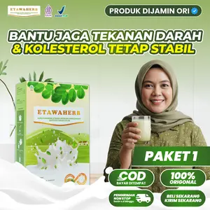 Etawaherb Original 1 BOX - Minuman Susu Kambing Etawa & Daun Kelor Herbal Alami | Bantu Turunkan Kolesterol, Stabilkan Tekanan Darah, Jaga Kesehatan Jantung | Aman untuk Hipertensi, Tanpa Efek Samping, Enak, Nyaman di Lambung | BPOM Halal, COD