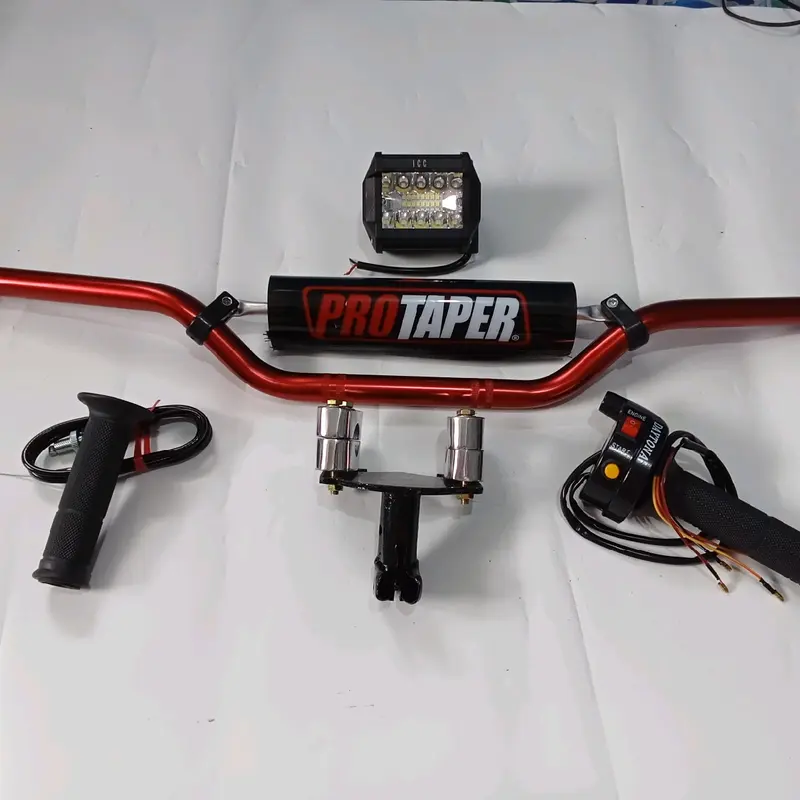 paletan komplit stang trail alloy + adavtor stang + gasspontan + lampu tembak LED 4