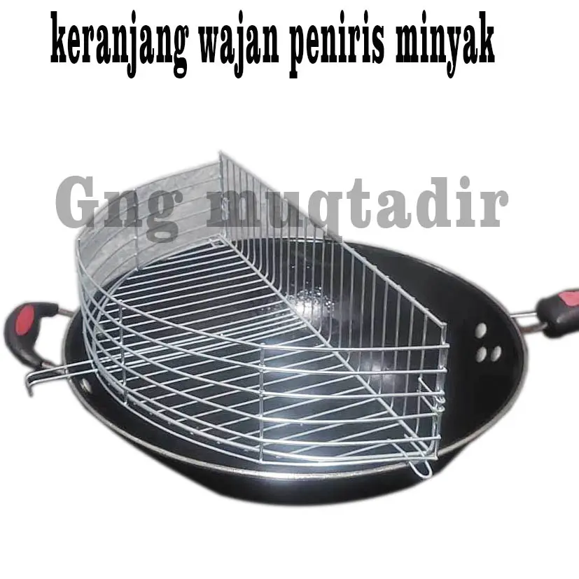 keranjang wajan peniris minyak bahan galvanis anti karat memudahkan saat menggoreng anti berceceran minyak bisa untuk wajan alumunium no 14 Alat Aluminium Dapur Kitchenware