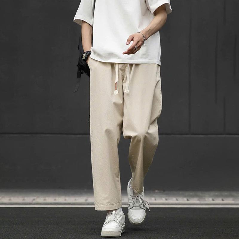 QUẦN KAKI Nam Nữ Baggy Ống Suông Basic Unisex - Quần Kiểu Baggy Nam Dây Rút Ống Rộng Cực Chất phong cách Hàn Quốc