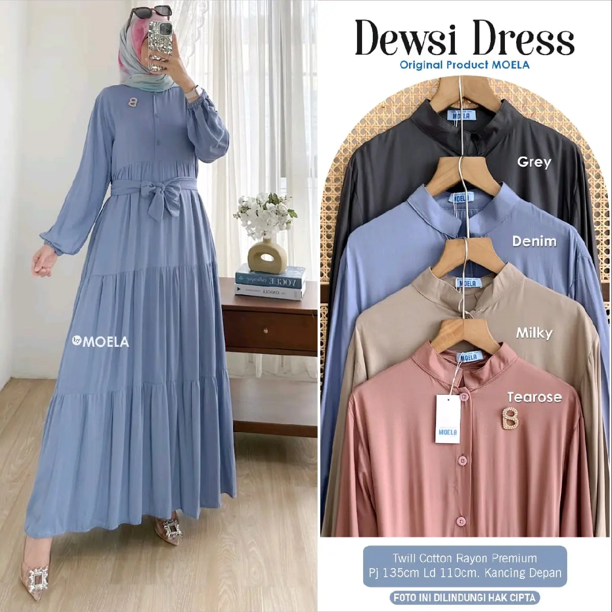 DRESS DEWSI RAYON TWILL PREMIUM Ori Moela