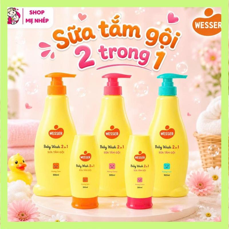 bền bỉ Sữa tắm gội Wesser 2 trong 1 cho bé từ sơ sinh