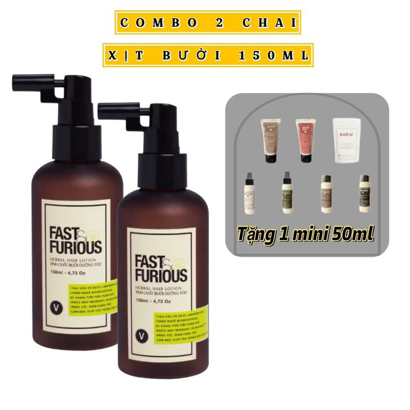  COMBO XỊT BƯỞI 2 CHAI 150ML Không chứa silicon Dưỡng Tóc 