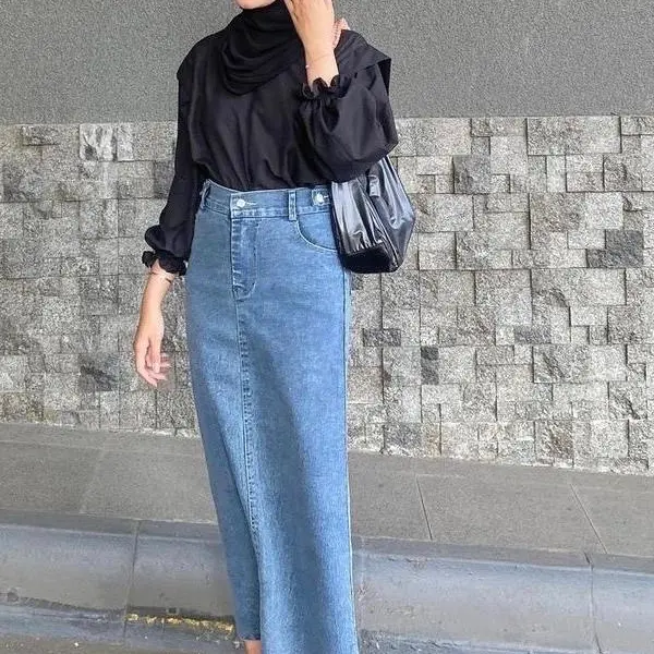 ￼Highwaist Rok Jeans - Rok Denim - Rok Jeans Skirt Theana 2