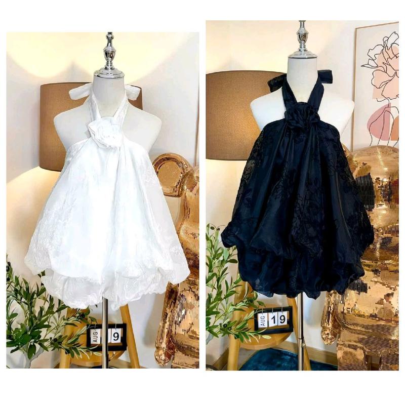 DEAL MỞ BÁN SÉT THÔ THÊU HOA ÁO YẾM BÍ BỒNG ĐÍNH HOA HỒNG KÈM CHÂN VÁY BÍ BỒNG BỀNH SIÊU XINH che bụng