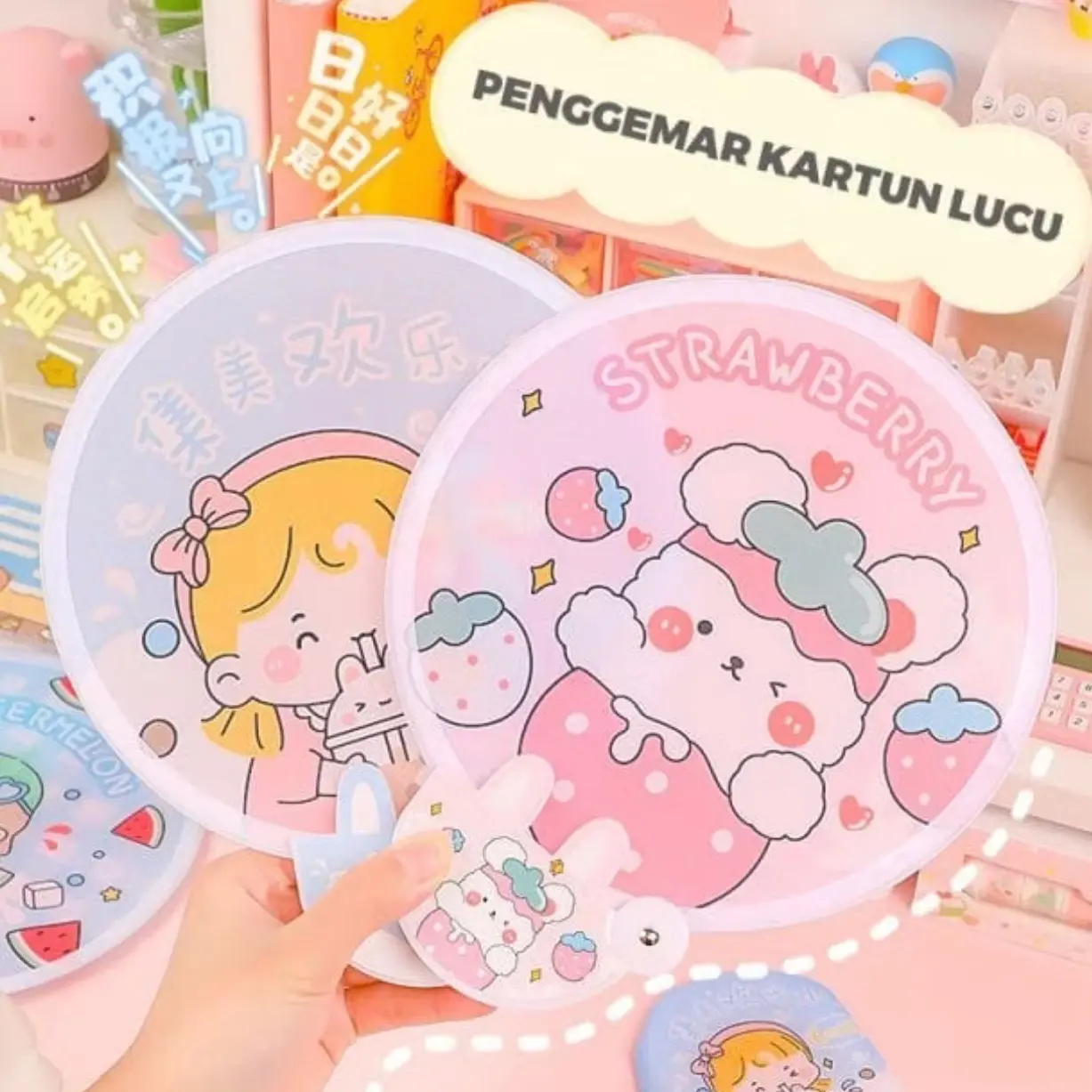 KIPAS TANGAN- KIPAS LUCU BISA DIBAWA BAWA LIPAT