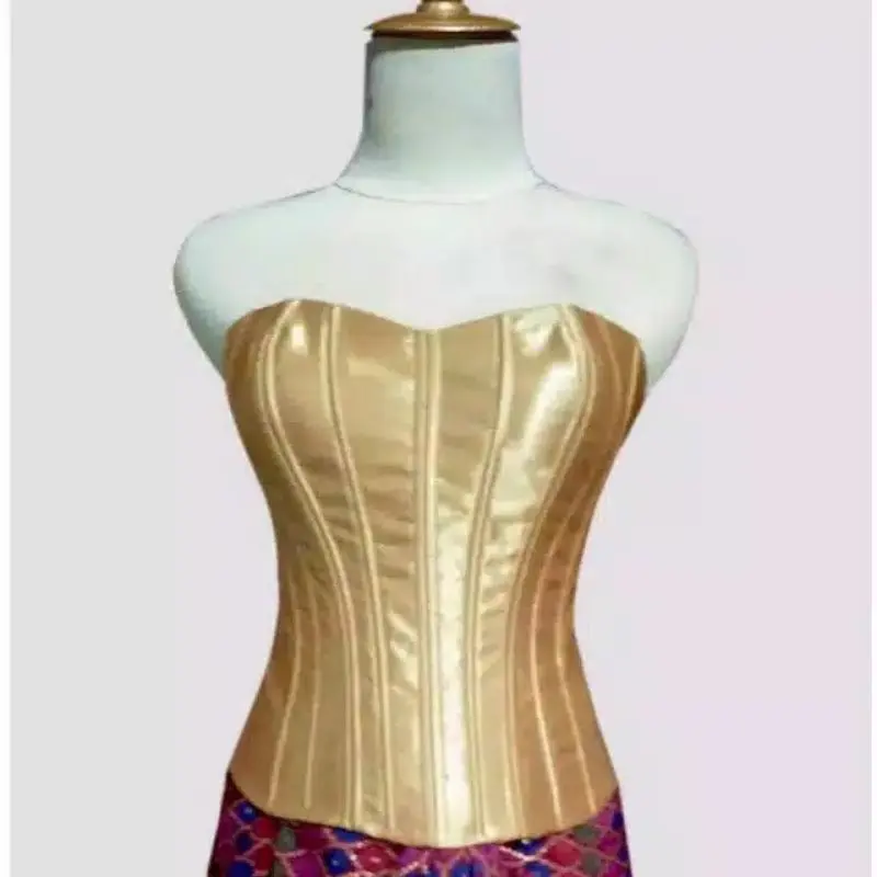 TOP Longtorso dalaman kebaya~KAMISOL SATEN~TULANG 8-12~KEMBEN TALI BELAKANG