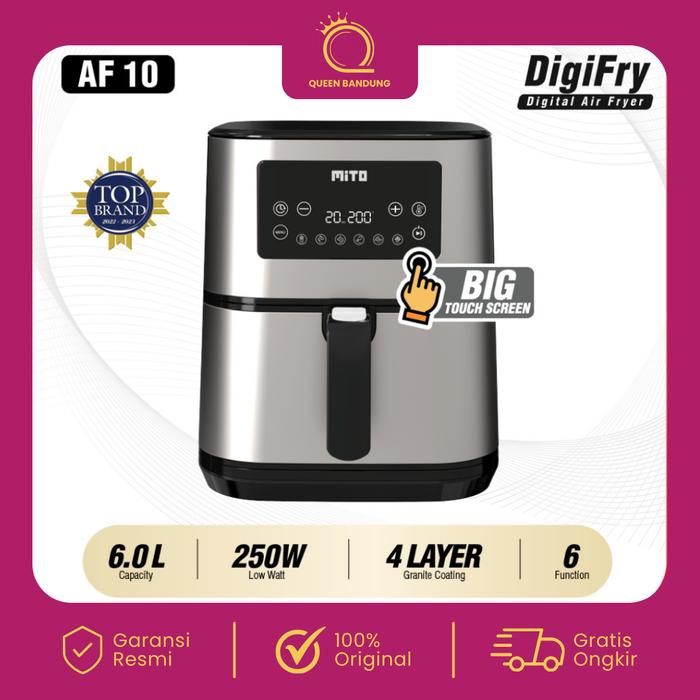Gambar MITO Grande Digital Air Fryer Low Watt 6 Liter AF-10 DigiFry Penggoreng Tanpa Minyak dari Queen Bandung Kota Bandung Tokopedia
