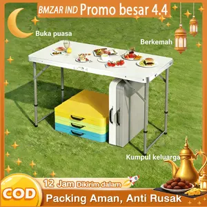 BM-Meja Lipat Portabel Aluminium Easy Folding Meja Koper Portabel Meja Lipat Outdoor Kursi Ideal untuk Camping dan Aktivitas Outdoor