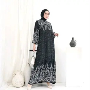 Gamis Muslim Raya Terbaru Desain Elegan Gamis Wanita Matt Rayon Diamond Dress